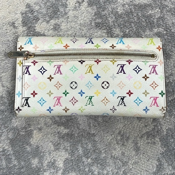 Louis Vuitton White Multicolor Eugenie Long Pushlock Wallet Takashi Murakami - Picture 5 of 17